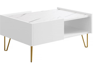 Stolik kawowy „Narine L” – 97 x 45 x 65 cm – biały