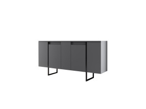 Drewniany kredens "Luxe" - 160 x 35 x 80 cm - Antracytowy szary