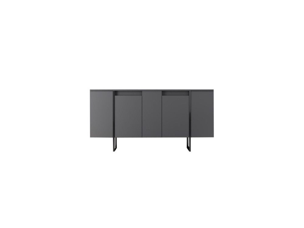 Drewniany kredens "Luxe" - 160 x 35 x 80 cm - Antracytowy szary