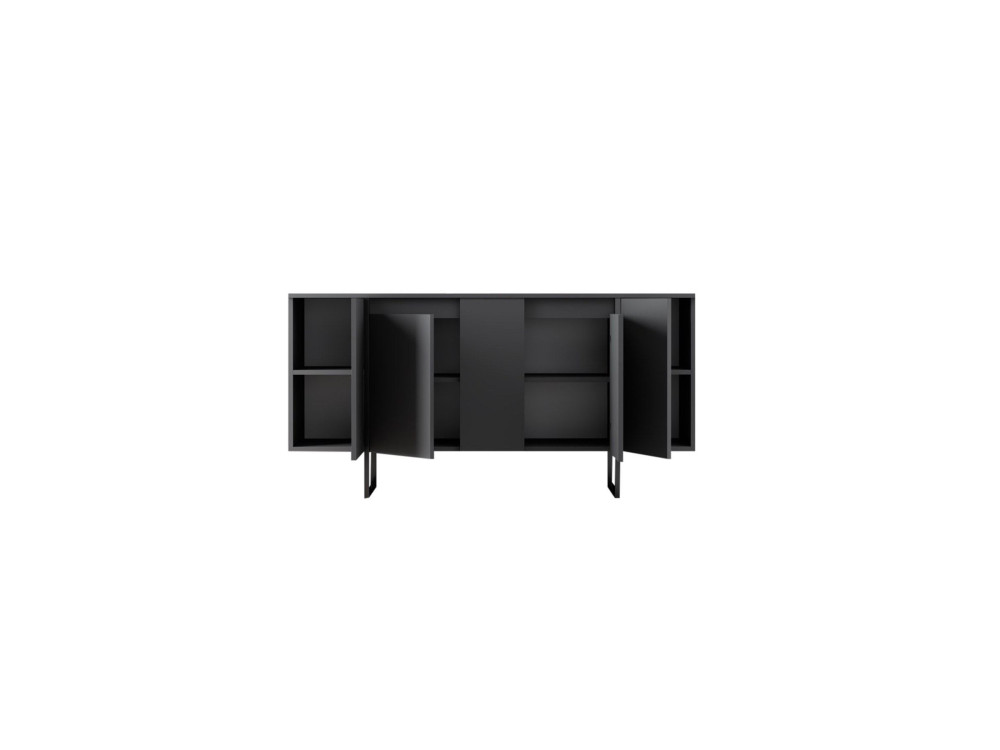 Drewniany kredens "Luxe" - 160 x 35 x 80 cm - Antracytowy szary
