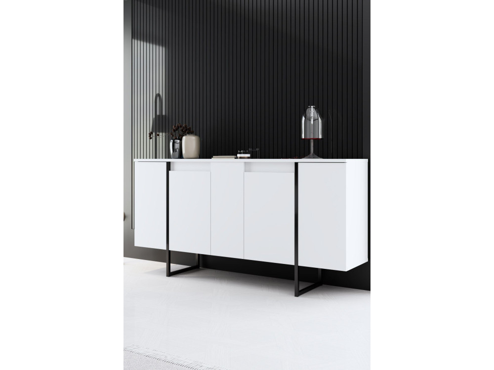 Drewniany kredens "Luxe" - 160 x 35 x 80 cm - Biały