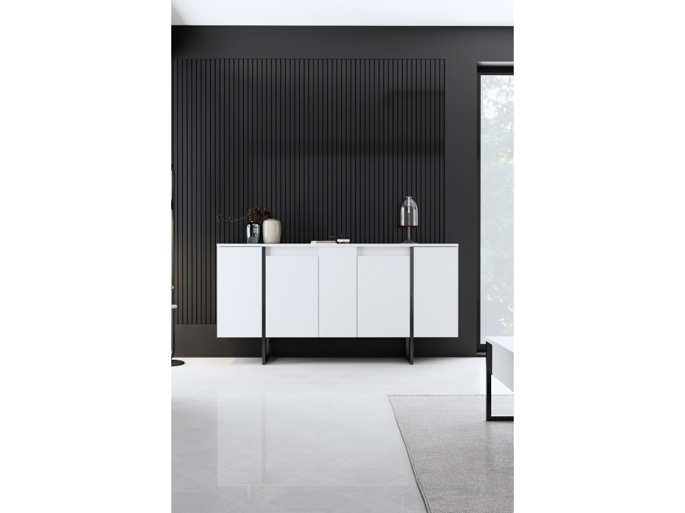Drewniany kredens "Luxe" - 160 x 35 x 80 cm - Biały