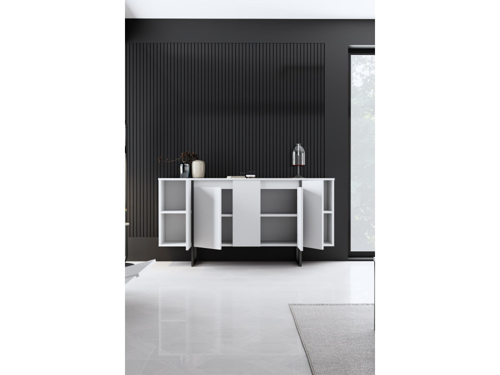 Drewniany kredens "Luxe" - 160 x 35 x 80 cm - Biały