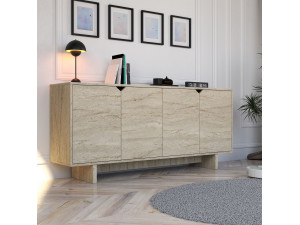 Drewniany kredens "Turan" - 180 x 40 x 81 cm - Trawertyn 2