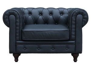 Fotel Chesterfield "Aliza" - 111 x 82 x 70 cm - Czarny 2