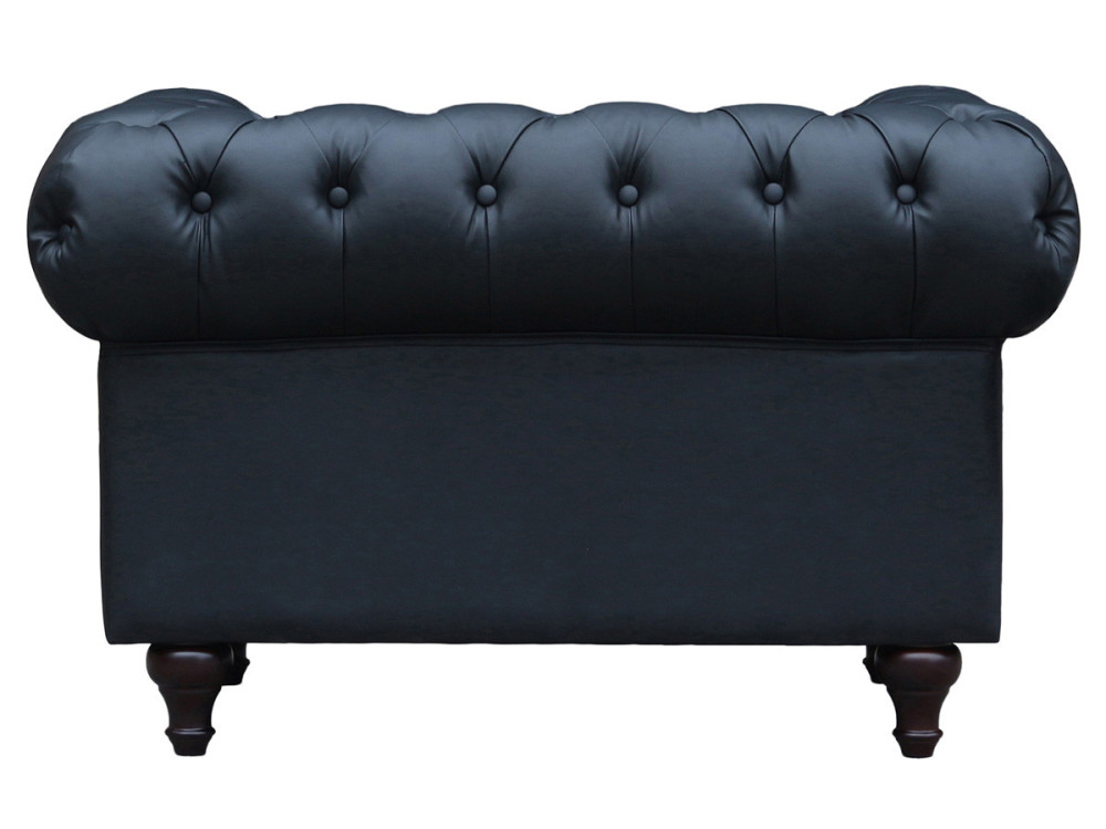 Fotel Chesterfield "Aliza" - 111 x 82 x 70 cm - Czarny