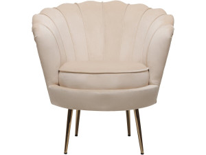 Nazwa : Fotel aksamitny Floria - 75 x 68 x 77,5 cm - Beżowy