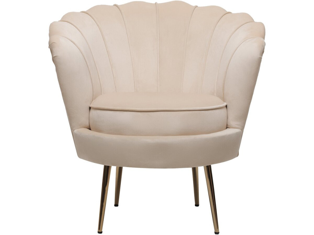 Nazwa : Fotel aksamitny Floria - 75 x 68 x 77,5 cm - Beżowy