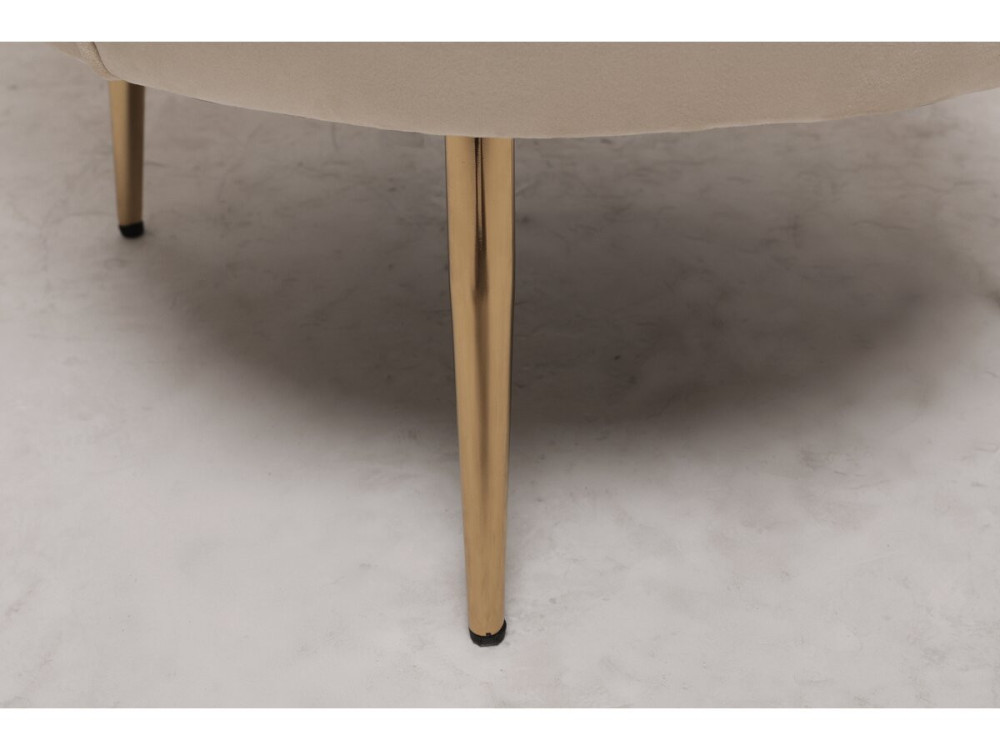 Nazwa : Fotel aksamitny Floria - 75 x 68 x 77,5 cm - Beżowy