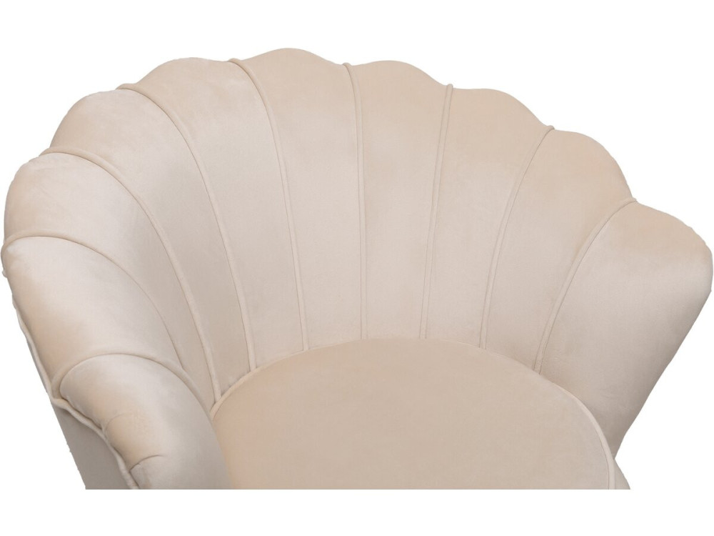 Nazwa : Fotel aksamitny Floria - 75 x 68 x 77,5 cm - Beżowy