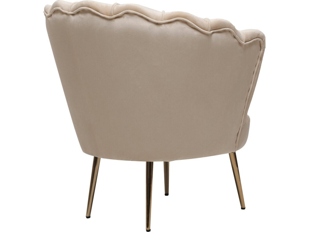 Nazwa : Fotel aksamitny Floria - 75 x 68 x 77,5 cm - Beżowy