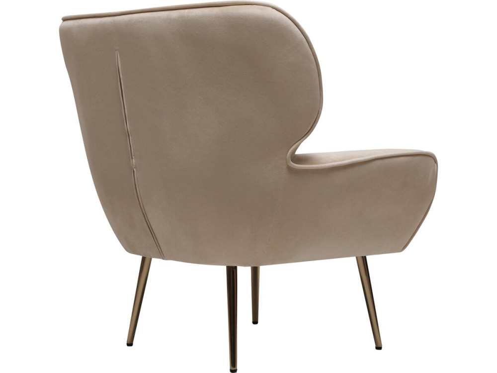 Fotel aksamitny "Austin" - 79 x 71 x 79,5 cm - Beżowy