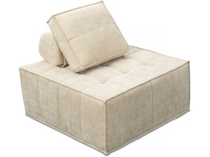Fotel w stylu welurowym - 96 x 100 x 89 cm - beżowy