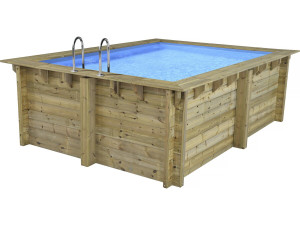 Prostokątny drewniany basen "Zanzibar" - 3,50 x 2,30 x 1,24 m