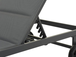Pikowany leżak z tekstylenu i aluminium "Bella" - Phoenix - Ciemnoszary 2