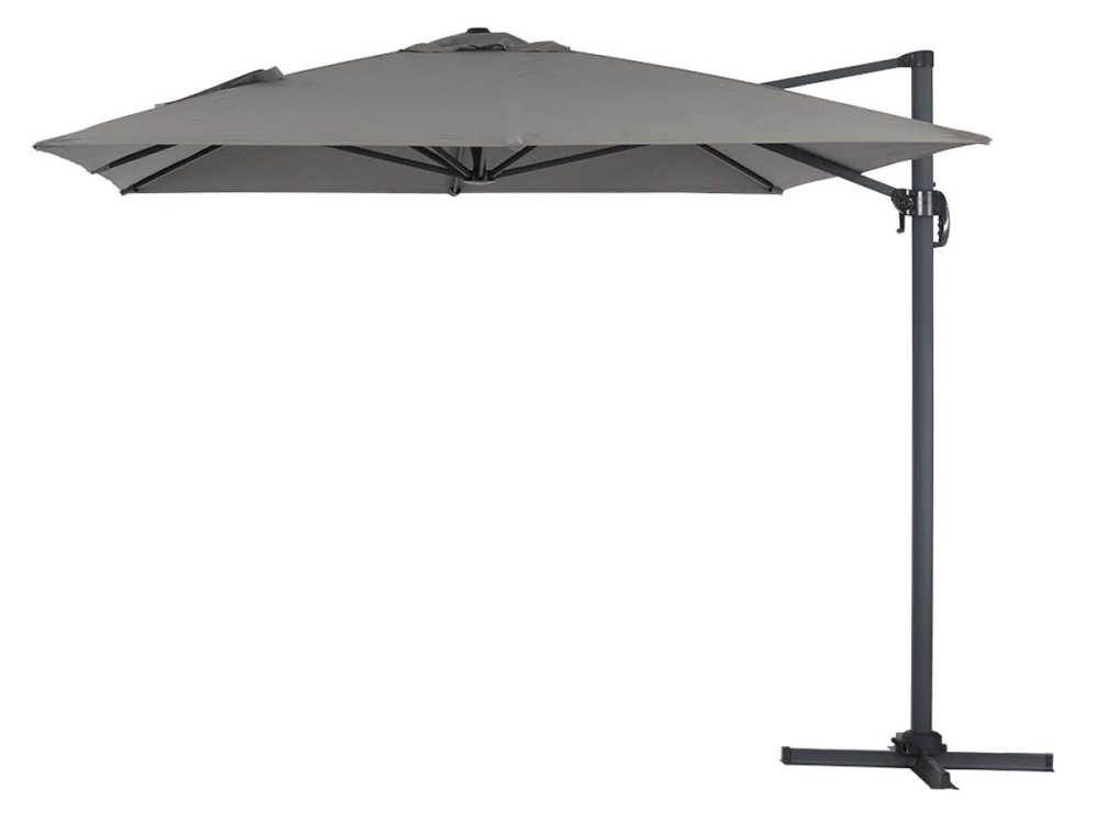 Parasol ogrodowy „Sun 4” - Z aluminium - Prostokątny - 3 x 4 m - Szary