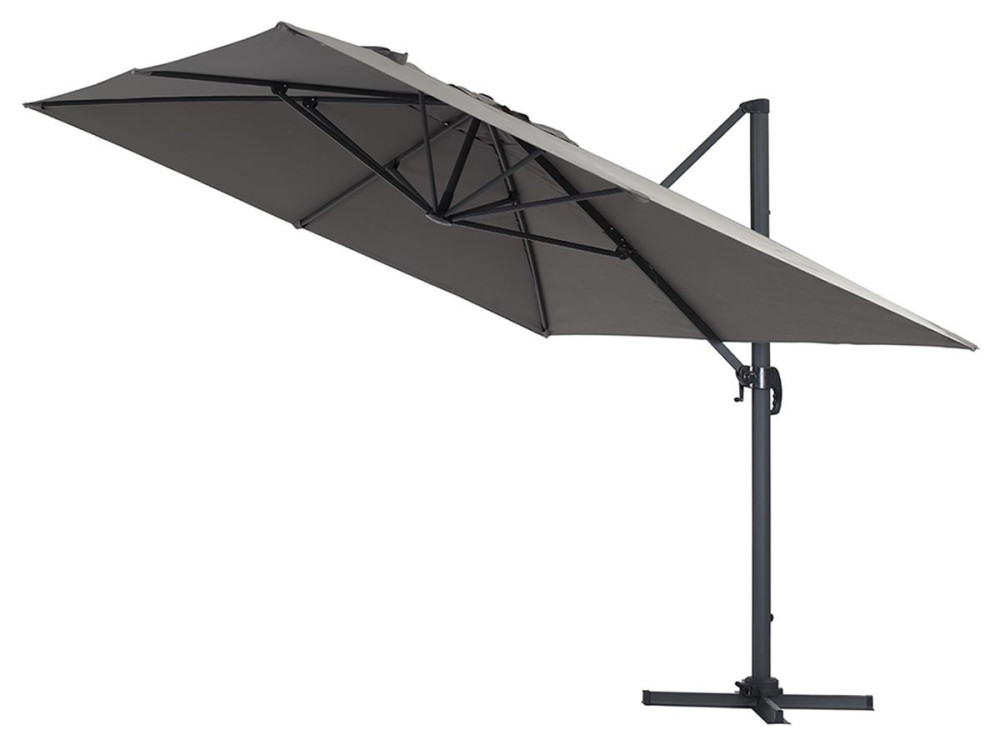Parasol ogrodowy „Sun 4” - Z aluminium - Prostokątny - 3 x 4 m - Szary