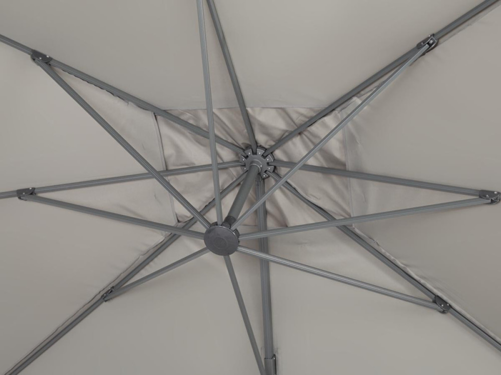 Parasol ogrodowy „Sun 4” - Z aluminium - Prostokątny - 3 x 4 m - Szary
