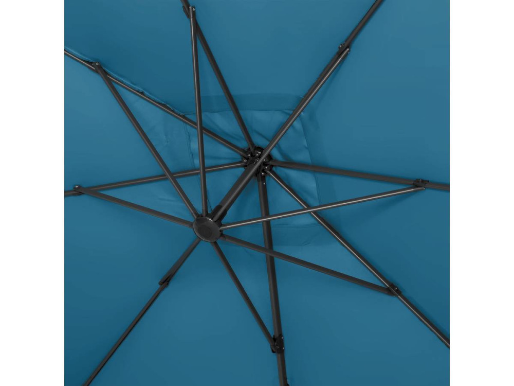 Parasol ogrodowy "Sun 4" z boczną nogą - Aluminiowy - Kwadratowy - 3 x 4 m - Niebieski