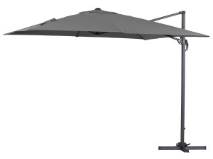 Parasol ogrodowy „Sun 3” - Z aluminium - Kwadratowy - 3 x 3 m - Szary