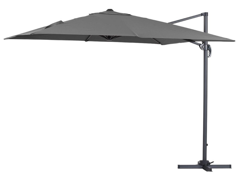 Parasol ogrodowy „Sun 3” - Z aluminium - Kwadratowy - 3 x 3 m - Szary