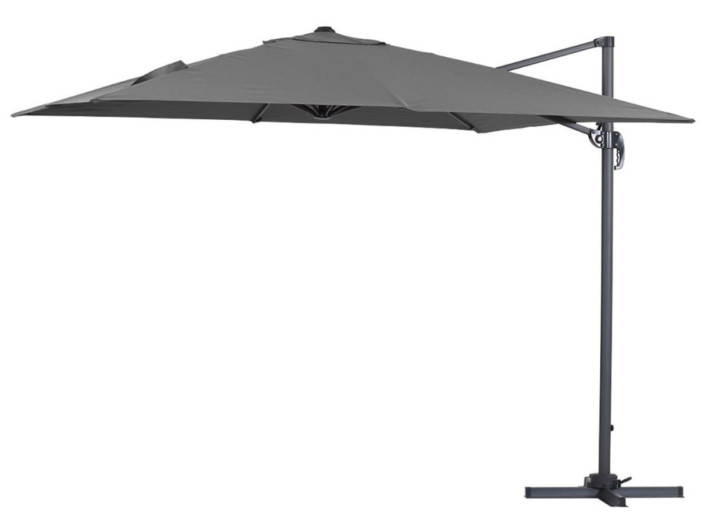 Parasol ogrodowy „Sun 3” - Z aluminium - Kwadratowy - 3 x 3 m - Szary