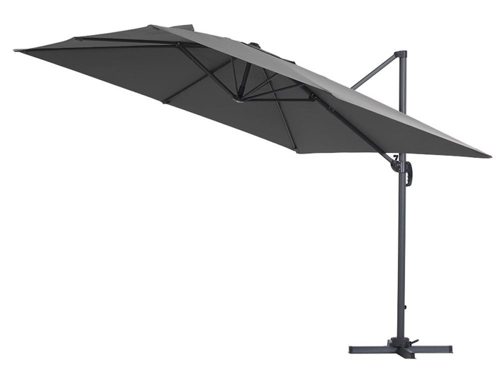 Parasol ogrodowy „Sun 3” - Z aluminium - Kwadratowy - 3 x 3 m - Szary