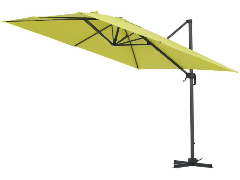 Parasol ogrodowy „Sun 3” z nogą boczną - Kwadratowy - 3 x 3 m - Zielony