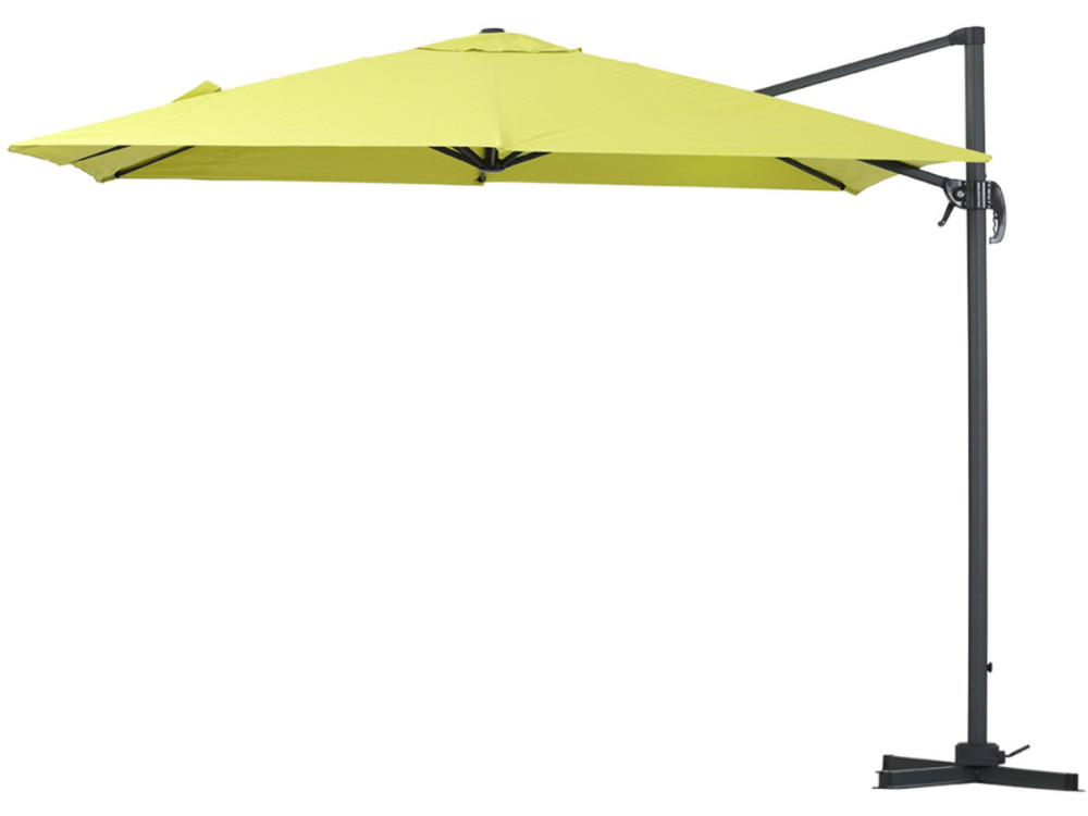 Parasol ogrodowy „Sun 3” z nogą boczną - Kwadratowy - 3 x 3 m - Zielony