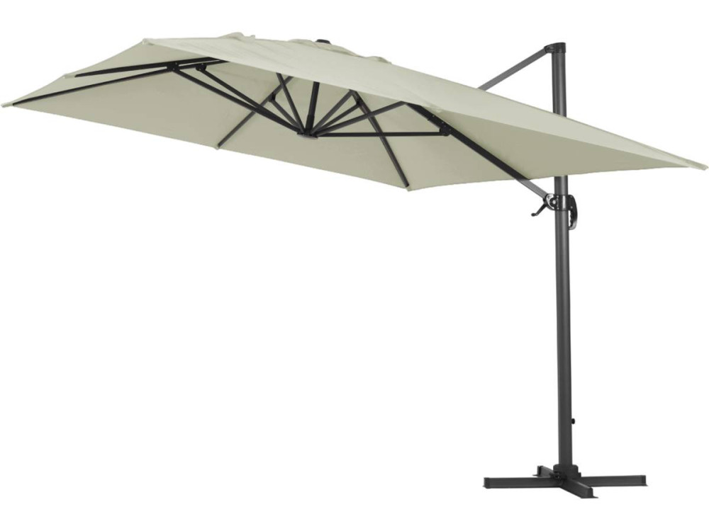 Parasol ogrodowy "Sun 4" z boczną nogą - Aluminium - Prostokątny - 3 x 4 m - Ecru + Pokrowiec ochronny