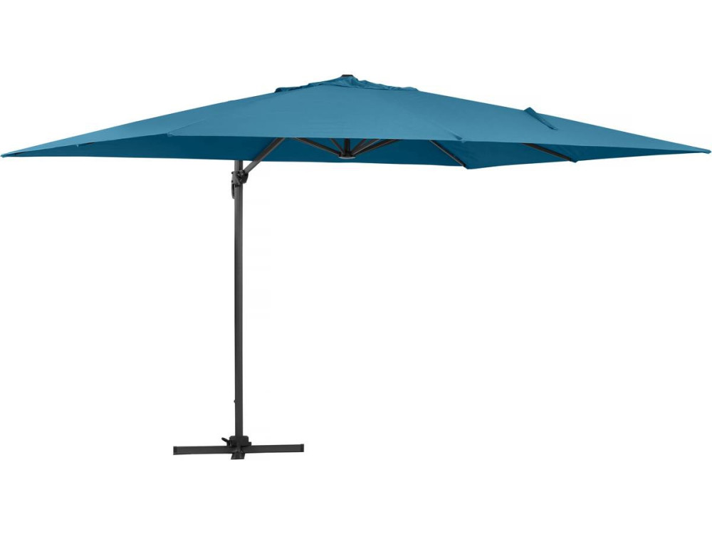 Parasol ogrodowy Sun 4" aluminiowy deportowany - Rectangle - 3 x 4 m - niebieski + pokrowiec