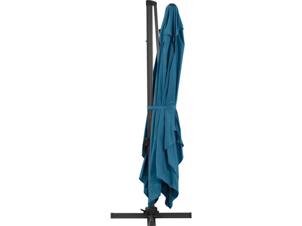 Parasol ogrodowy Sun 4" aluminiowy deportowany - Rectangle - 3 x 4 m - niebieski + pokrowiec