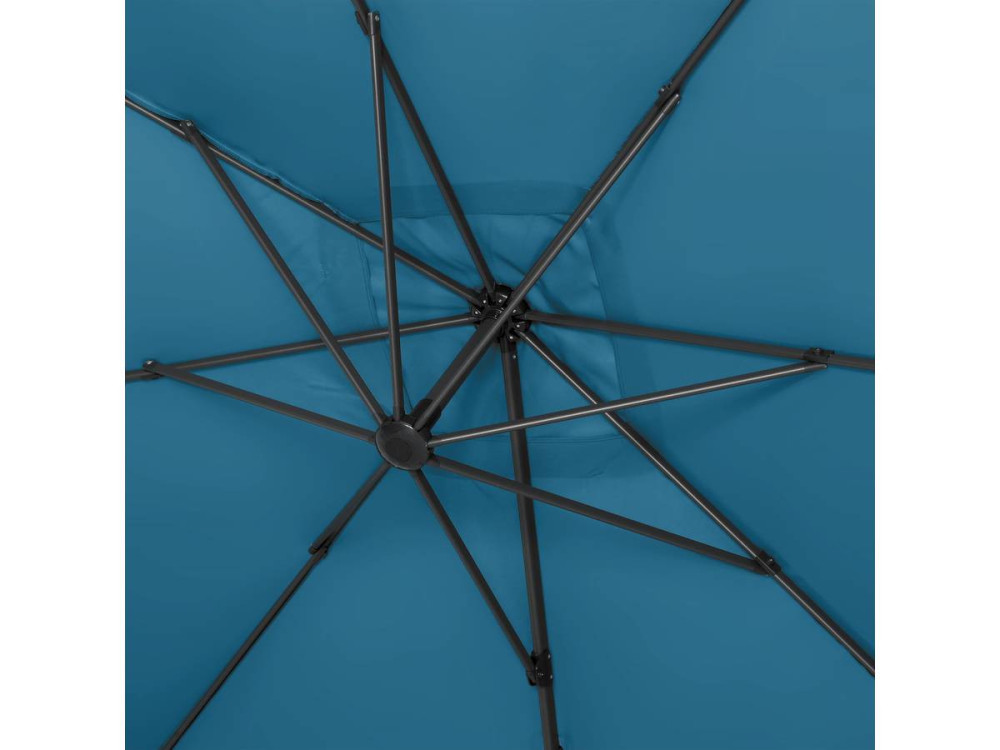 Parasol ogrodowy Sun 4" aluminiowy deportowany - Rectangle - 3 x 4 m - niebieski + pokrowiec