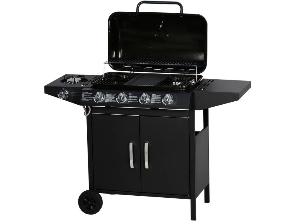 Grill gazowy Festa 5" - 5 palników w tym 1 boczny - 12,9 Kw- Czarny