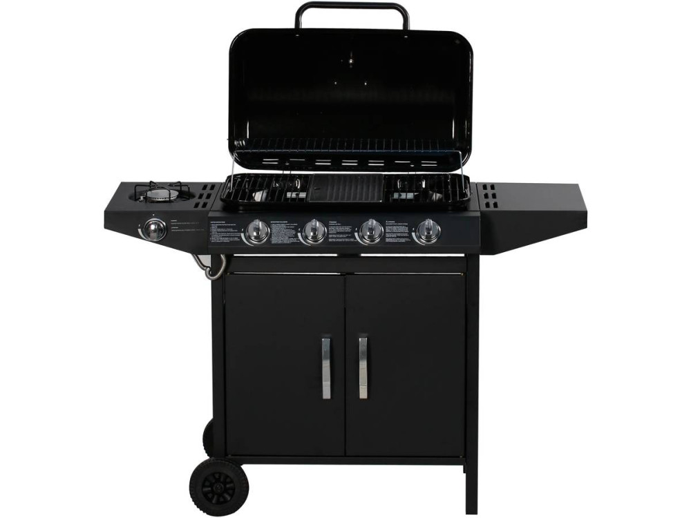 Grill gazowy Festa 5" - 5 palników w tym 1 boczny - 12,9 Kw- Czarny