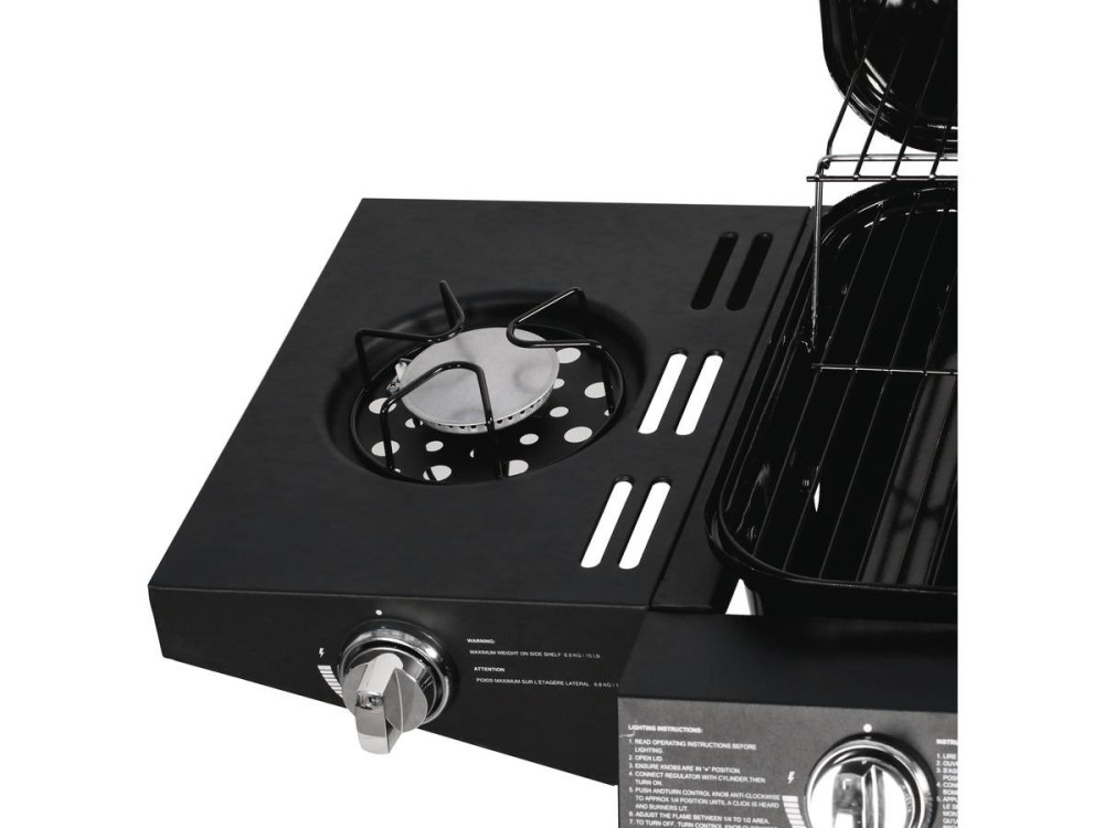 Grill gazowy Festa 5" - 5 palników w tym 1 boczny - 12,9 Kw- Czarny