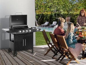 Grill gazowy "Feria 5" - 5 palników w tym 1 boczny - 14,5 kW - Czarny 2