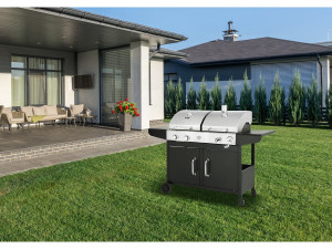 Western 2 w 1 metalowy grill gazowy i na węgiel drzewny - czarny 2