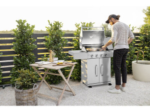 Grill gazowy ze stali nierdzewnej z 5 palnikami, w tym 1 palnik boczny "Brazzo" - 118 x 57 x 104 cm - Jasnoszary 2