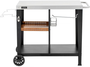 Wózek do grilla "Gelia" 117 x 59 cm - stal nierdzewna - czarny