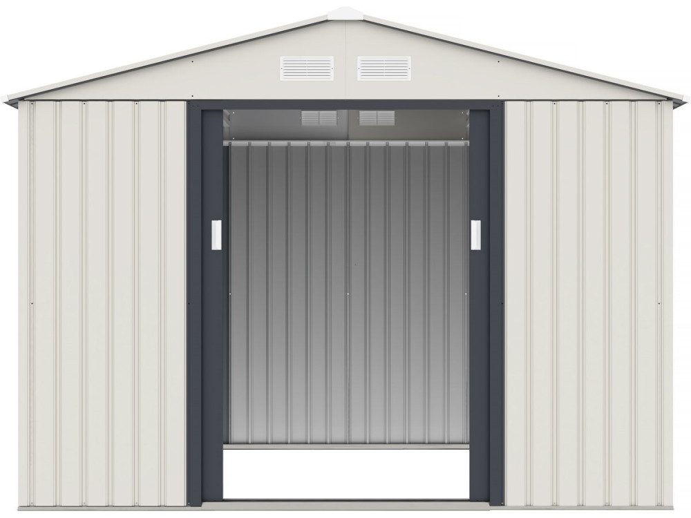 Domek ogrodowy metalowy "Nebraska" - 5,29 m² z rynną i zbiornikiem na wodę