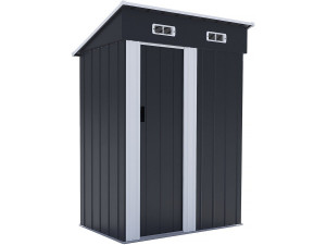 Metalowa szopa ogrodowa "Memphis" z przesuwanymi drzwiami - 1,36 m² - Szary