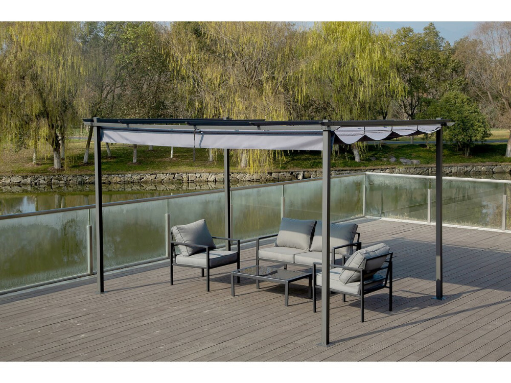 Pergola z rozsuwanym dachem - 3 x 4 m - Antracyt