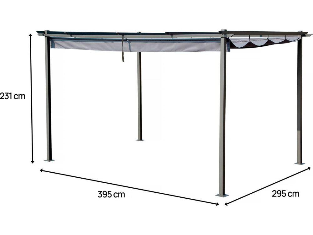 Pergola z rozsuwanym dachem - 3 x 4 m - Antracyt