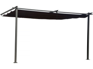 Metalowa pergola z rozsuwanym dachem - 3 x 4 m - Antracytowy szary