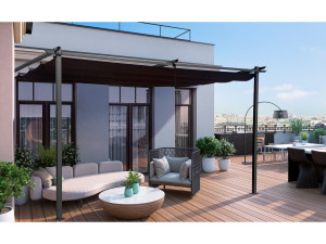 Metalowa pergola z rozsuwanym dachem - 3 x 4 m - Antracytowy szary 2