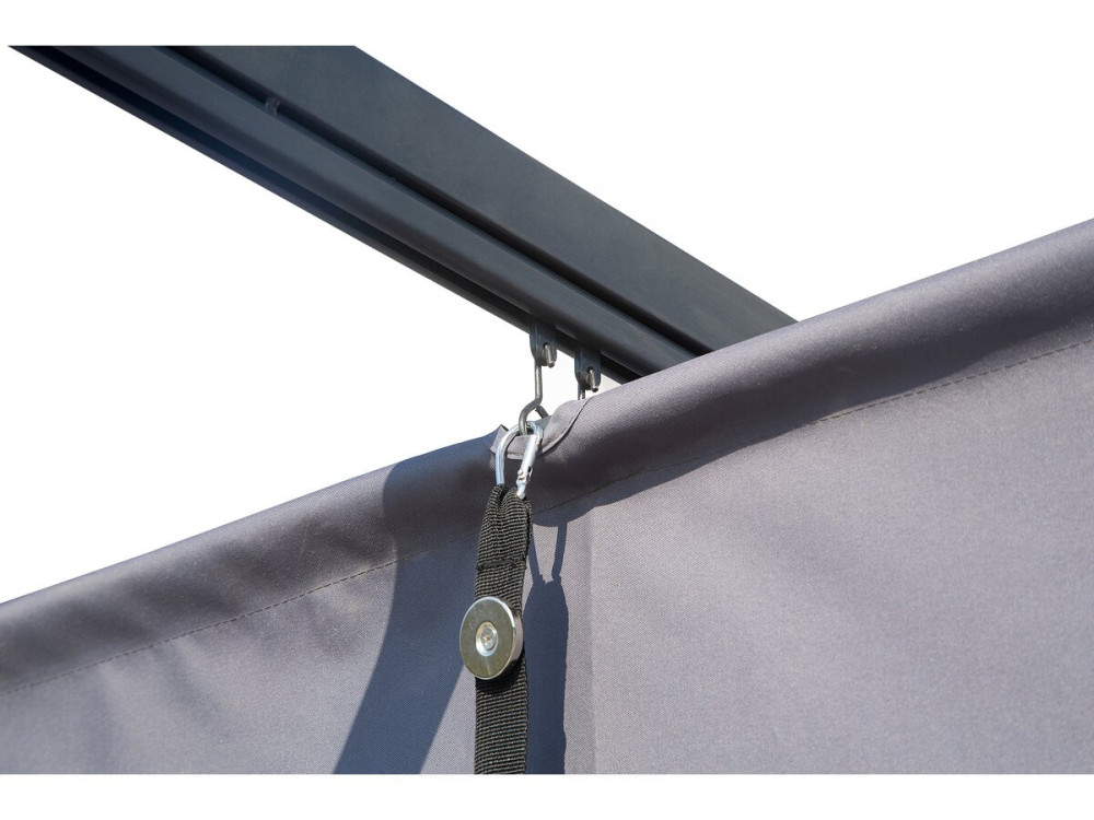 Metalowa pergola z rozsuwanym dachem - 3 x 4 m - Antracytowy szary