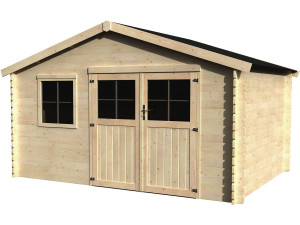 Abri de jardin bois "Flodeal" - 11,86 m² - 3,98 x 2,98 x 2,44 m - 28 mm