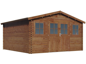Szopa ogrodowa "Lormont" z brązowego drewna poddanego obróbce w autoklawie - 21,2 m² - 28 mm