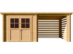 Drewniana szopa ogrodowa z zadaszeniem "Aureval" - 11 m² - 2,24 x 5,01 x 2,07 m - 28 mm